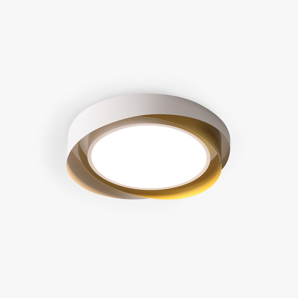 Moderne LED Deckenlampe mit Doppel-Schirm | Rund, 24W, Warmweiß