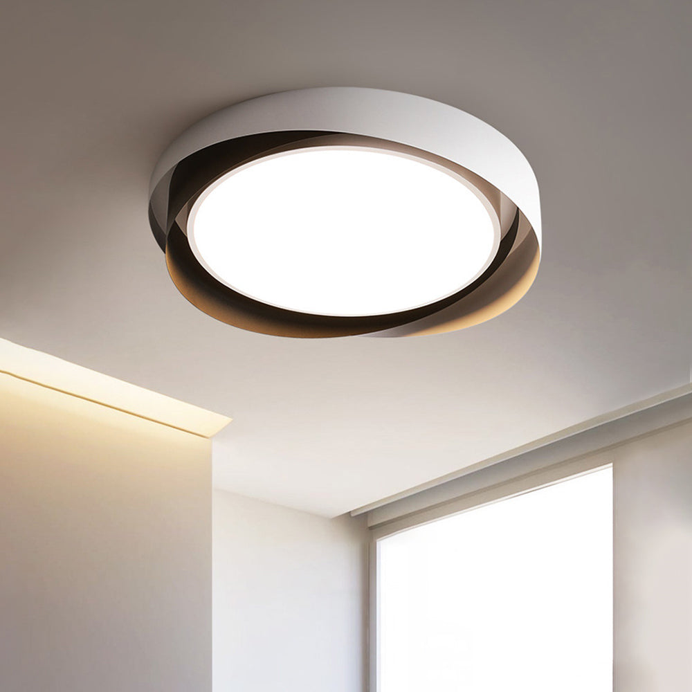 Moderne LED Deckenlampe mit Doppel-Schirm | Rund, 24W, Warmweiß