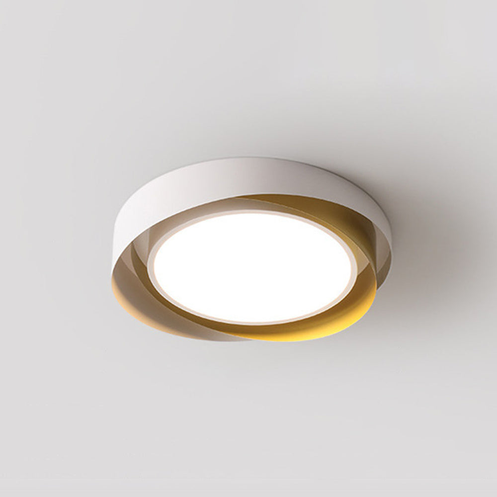 Moderne LED Deckenlampe mit Doppel-Schirm | Rund, 24W, Warmweiß