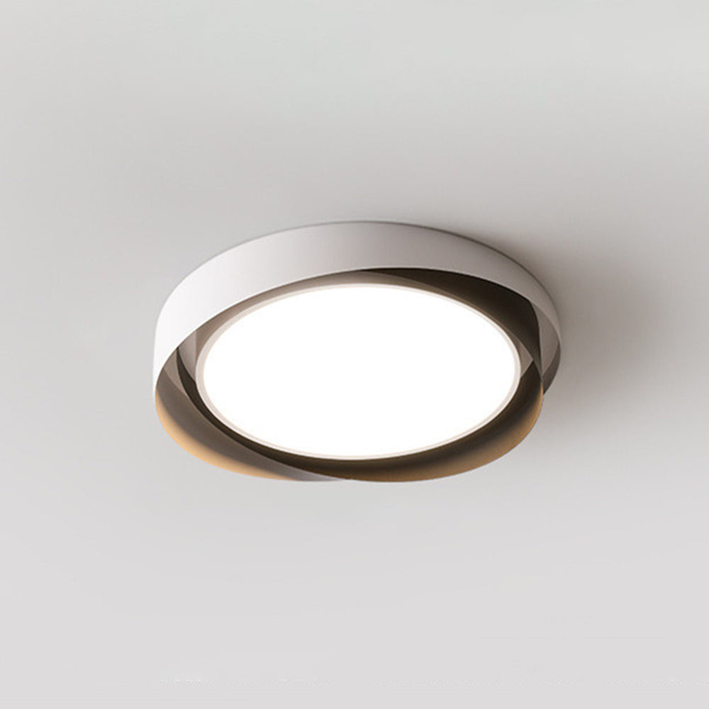 Moderne LED Deckenlampe mit Doppel-Schirm | Rund, 24W, Warmweiß