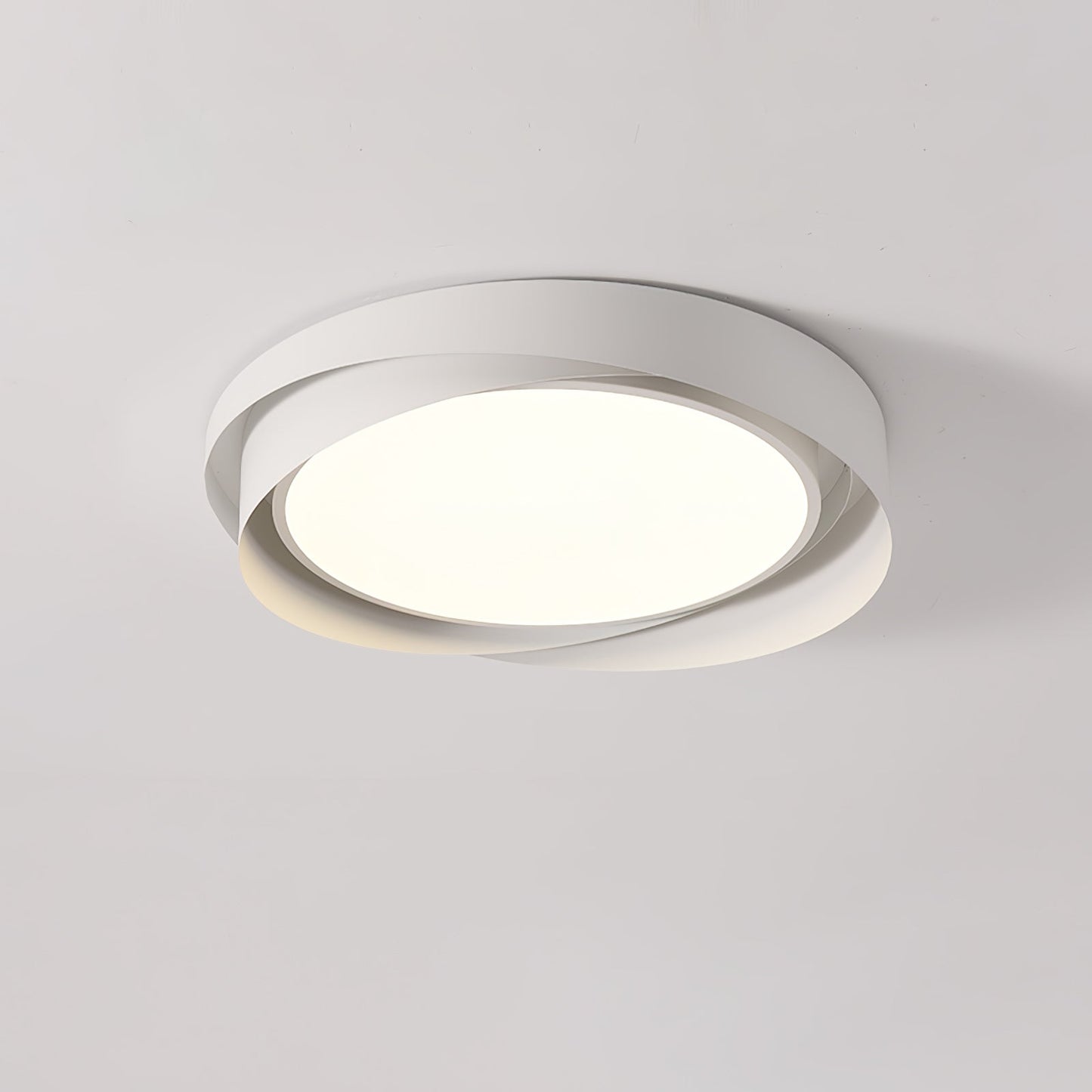 Moderne LED Deckenlampe mit Doppel-Schirm | Rund, 24W, Warmweiß