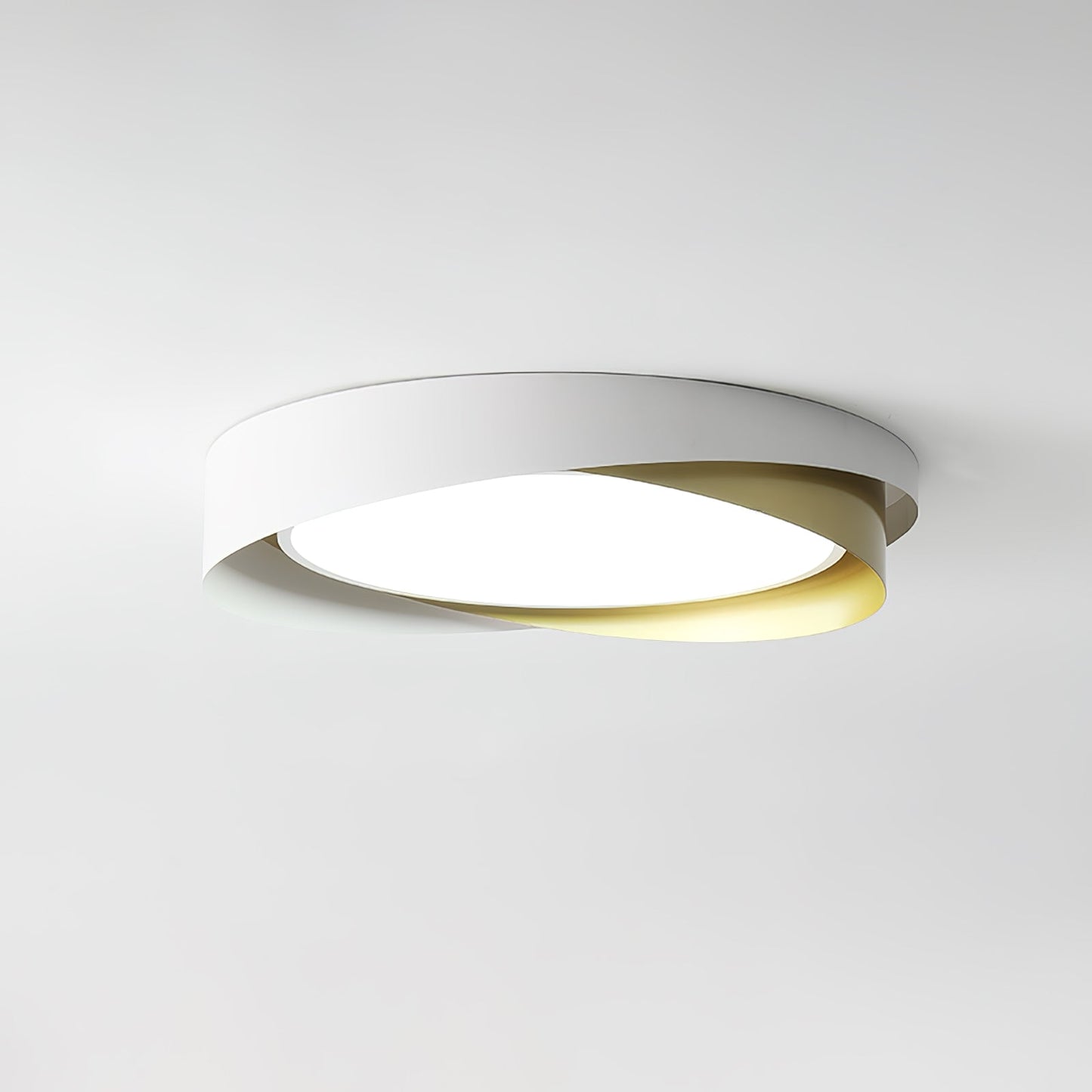 Moderne LED Deckenlampe mit Doppel-Schirm | Rund, 24W, Warmweiß