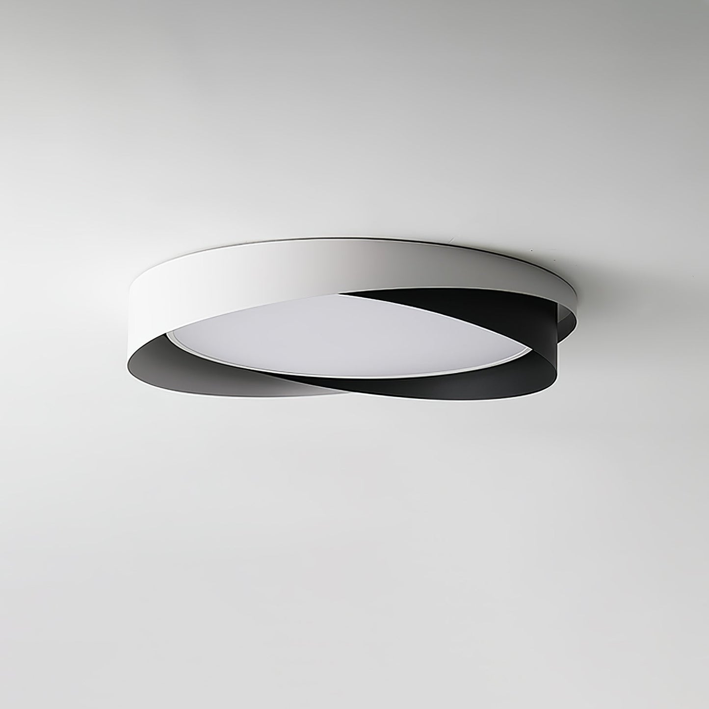 Moderne LED Deckenlampe mit Doppel-Schirm | Rund, 24W, Warmweiß