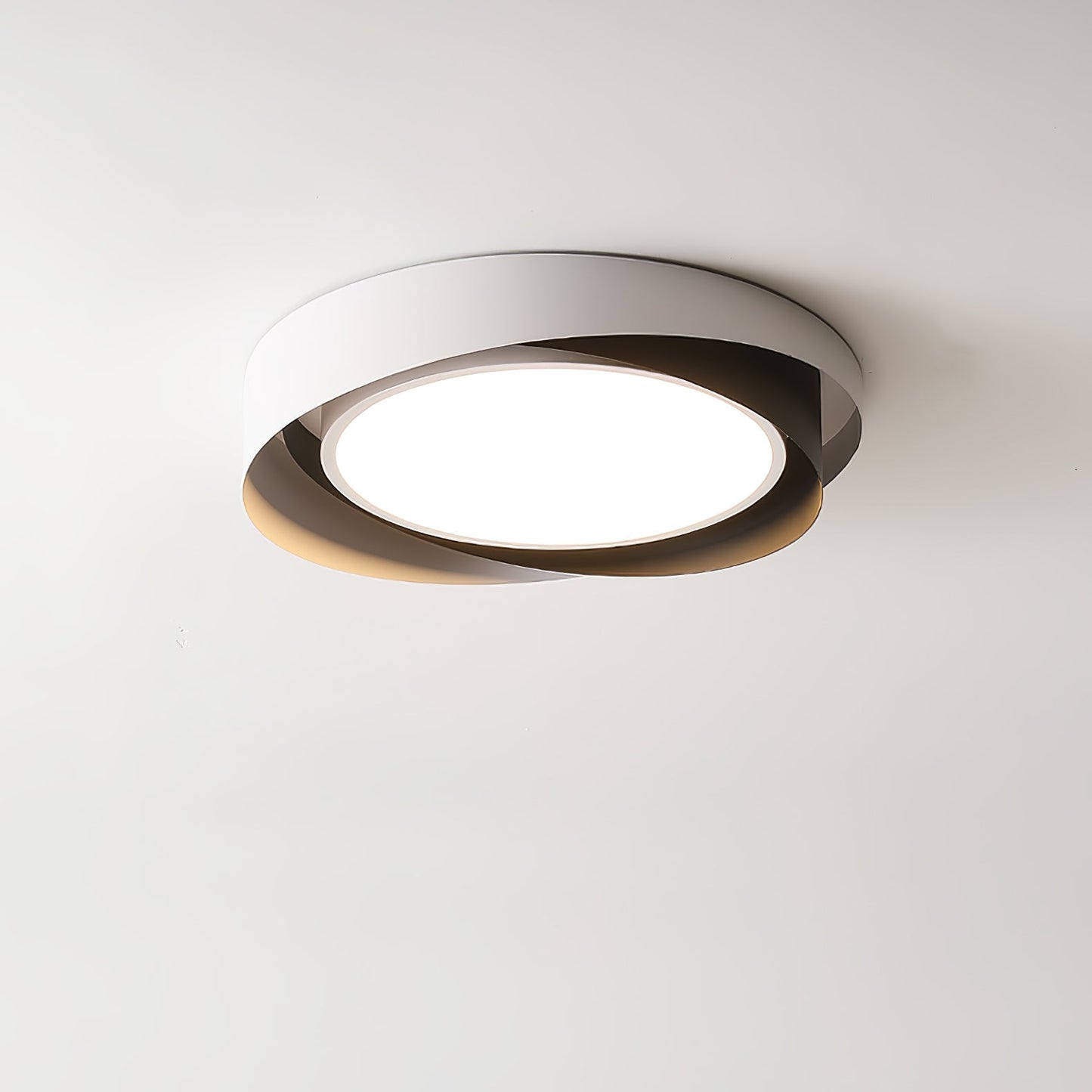 Moderne LED Deckenlampe mit Doppel-Schirm | Rund, 24W, Warmweiß
