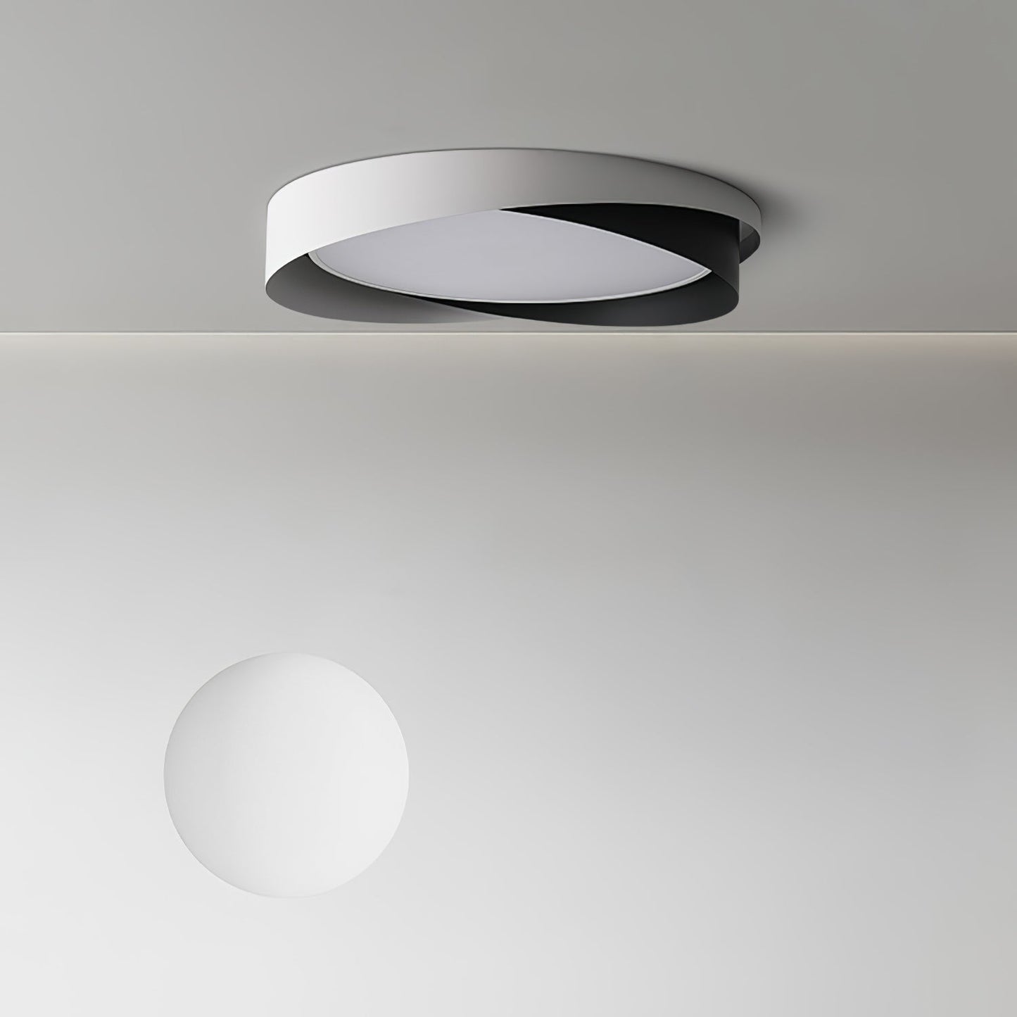 Moderne LED Deckenlampe mit Doppel-Schirm | Rund, 24W, Warmweiß