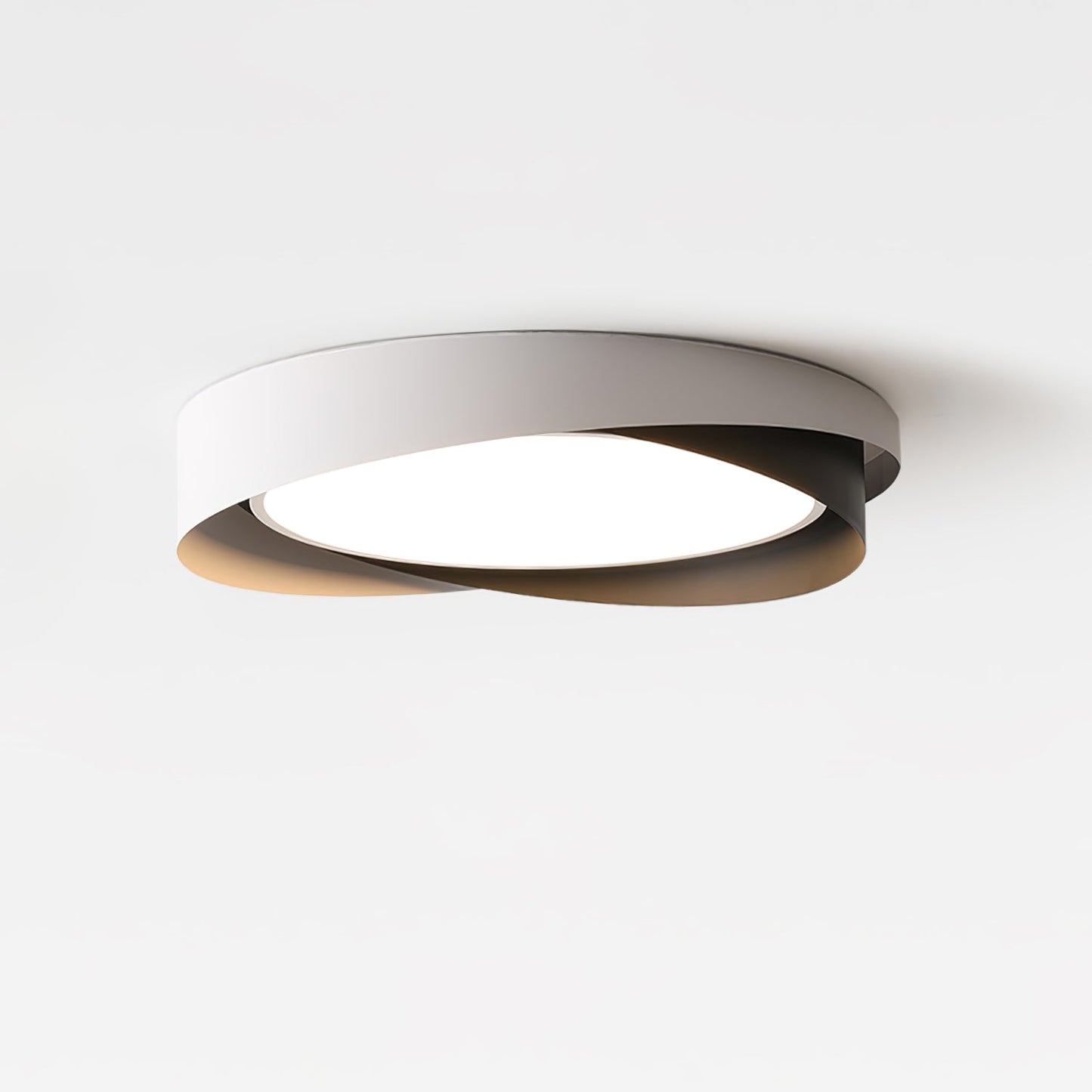 Moderne LED Deckenlampe mit Doppel-Schirm | Rund, 24W, Warmweiß