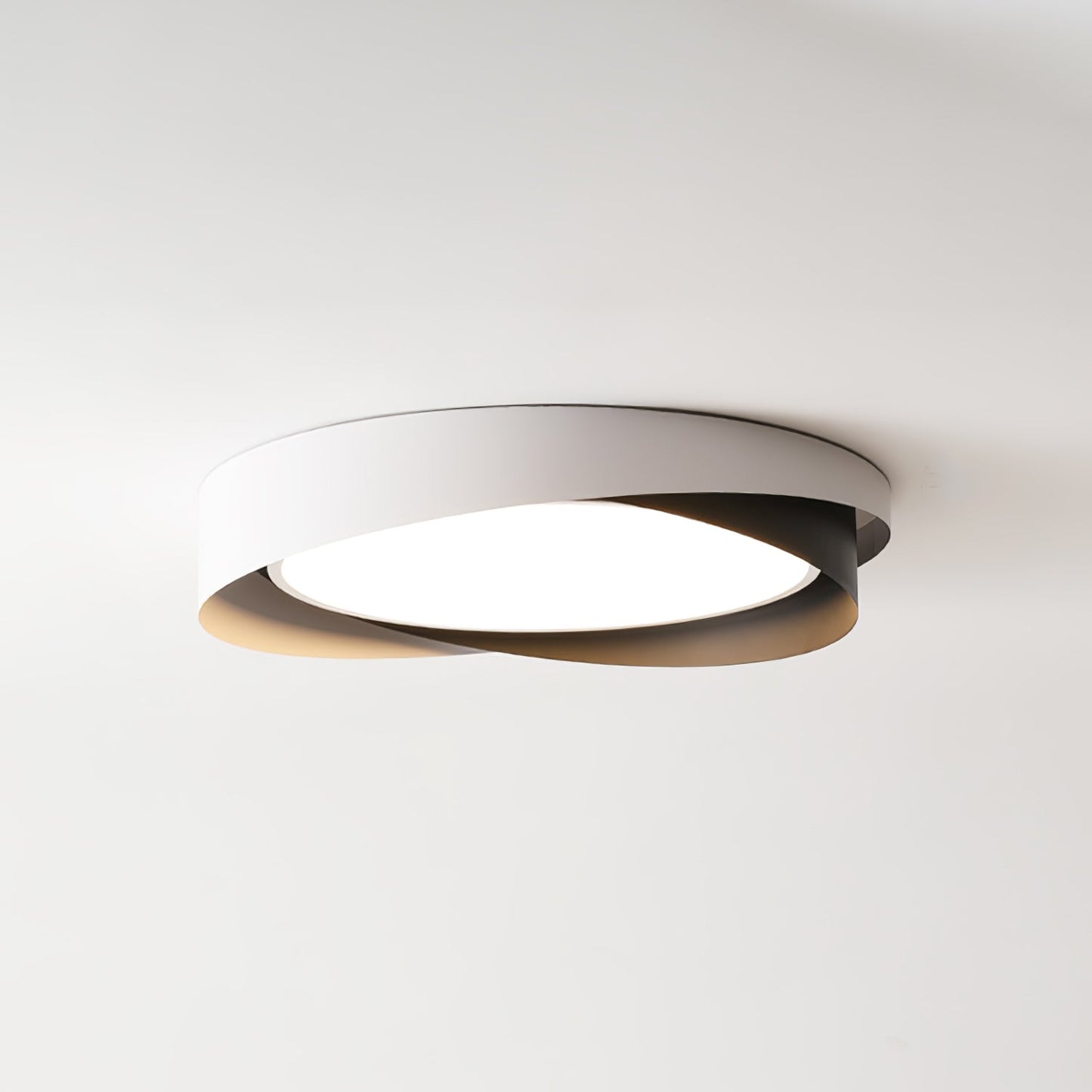 Moderne LED Deckenlampe mit Doppel-Schirm | Rund, 24W, Warmweiß