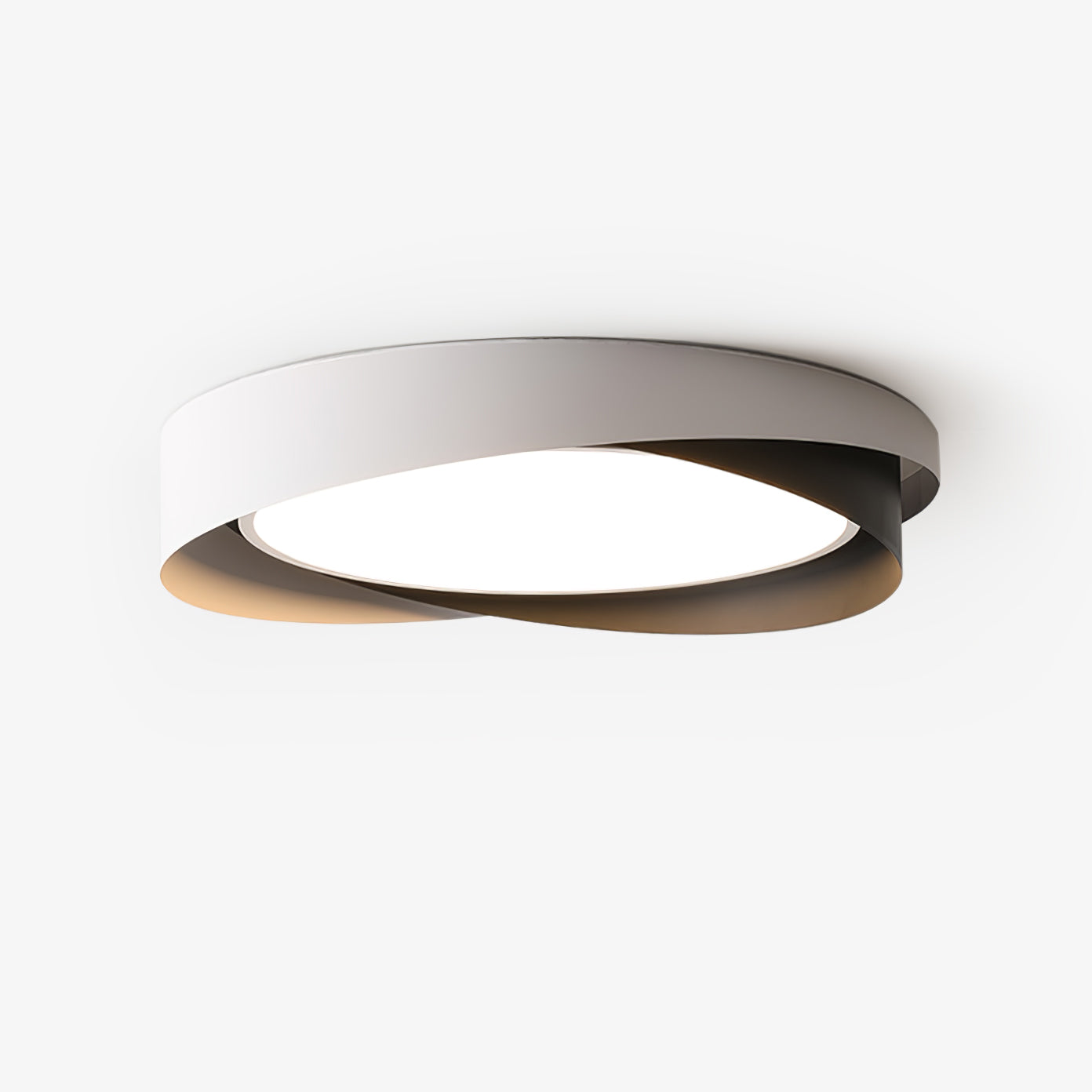 Moderne LED Deckenlampe mit Doppel-Schirm | Rund, 24W, Warmweiß