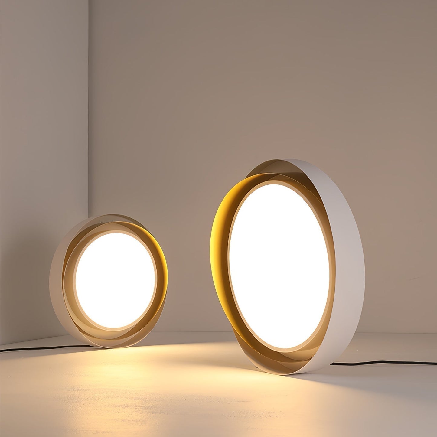 Moderne LED Deckenlampe mit Doppel-Schirm | Rund, 24W, Warmweiß