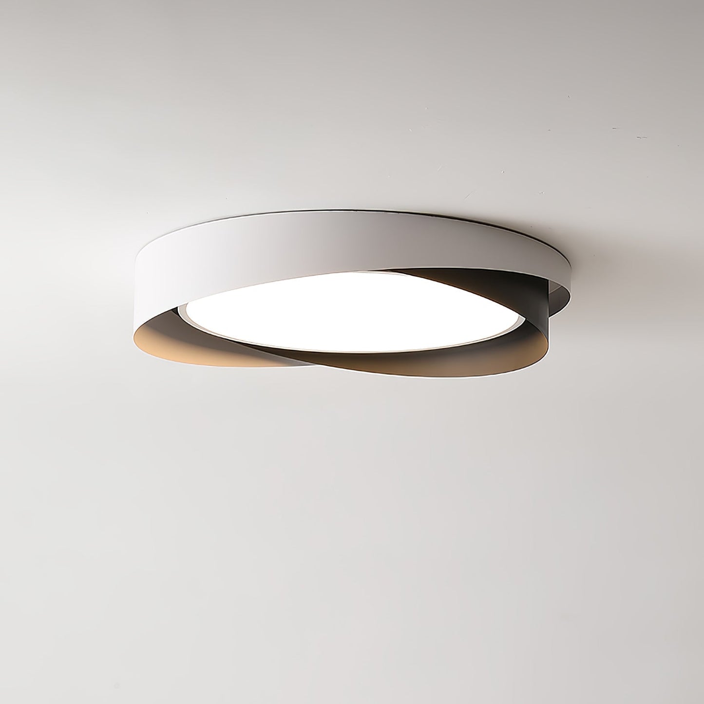 Moderne LED Deckenlampe mit Doppel-Schirm | Rund, 24W, Warmweiß