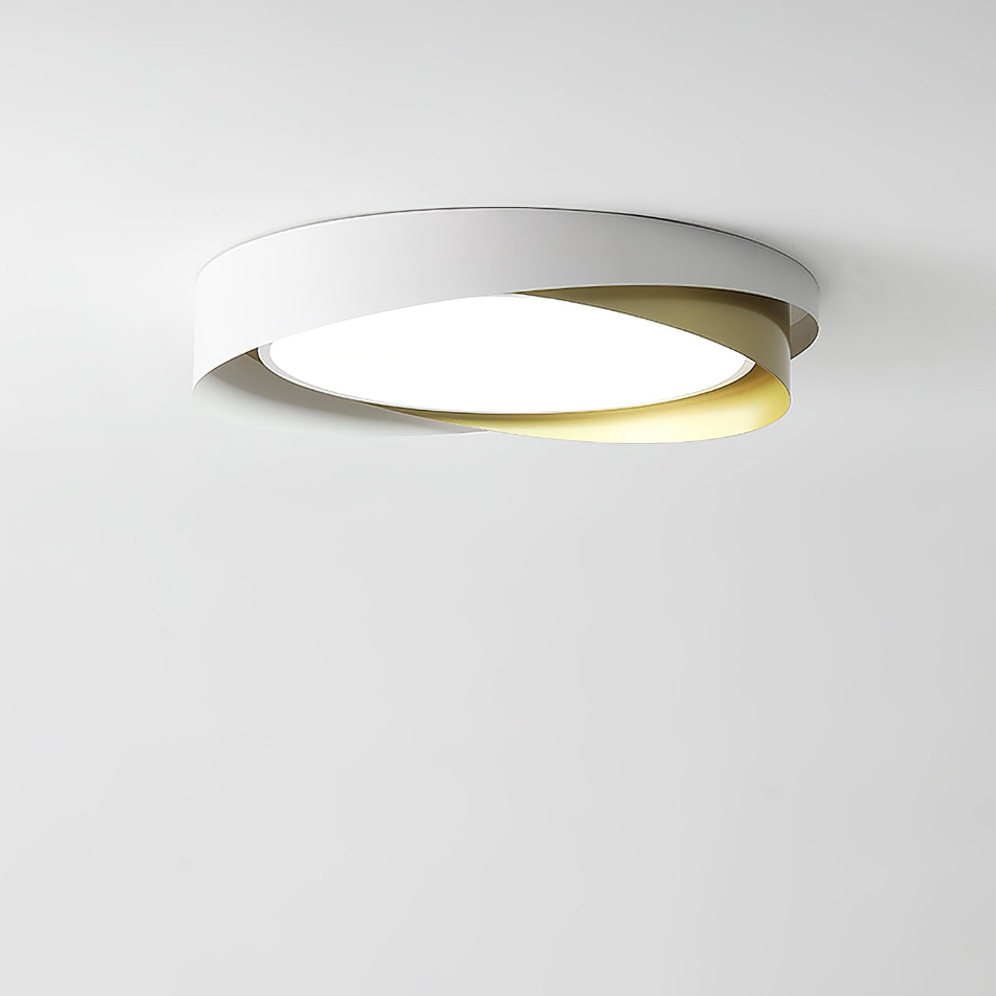 Moderne LED Deckenlampe mit Doppel-Schirm | Rund, 24W, Warmweiß