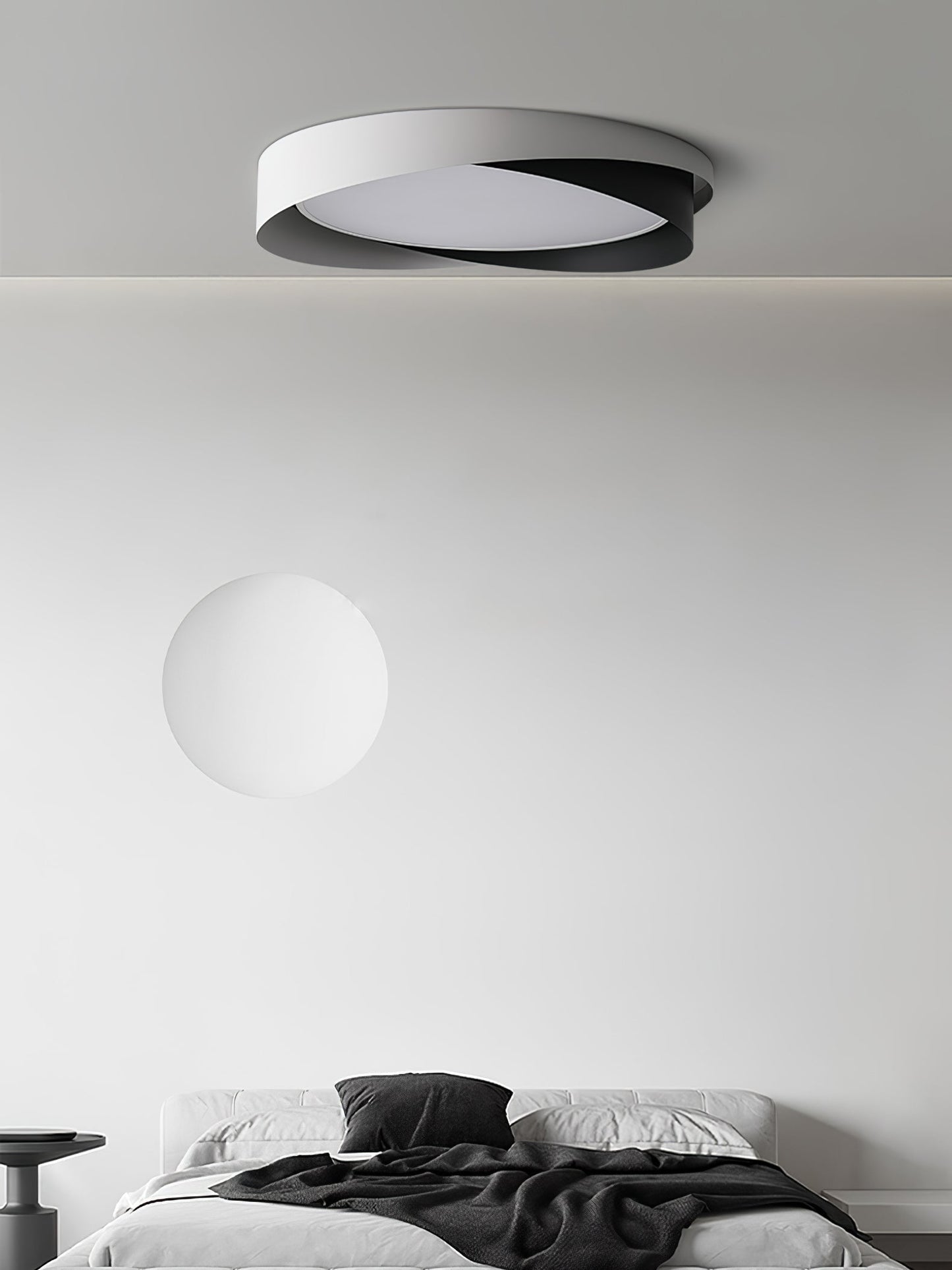 Moderne LED Deckenlampe mit Doppel-Schirm | Rund, 24W, Warmweiß