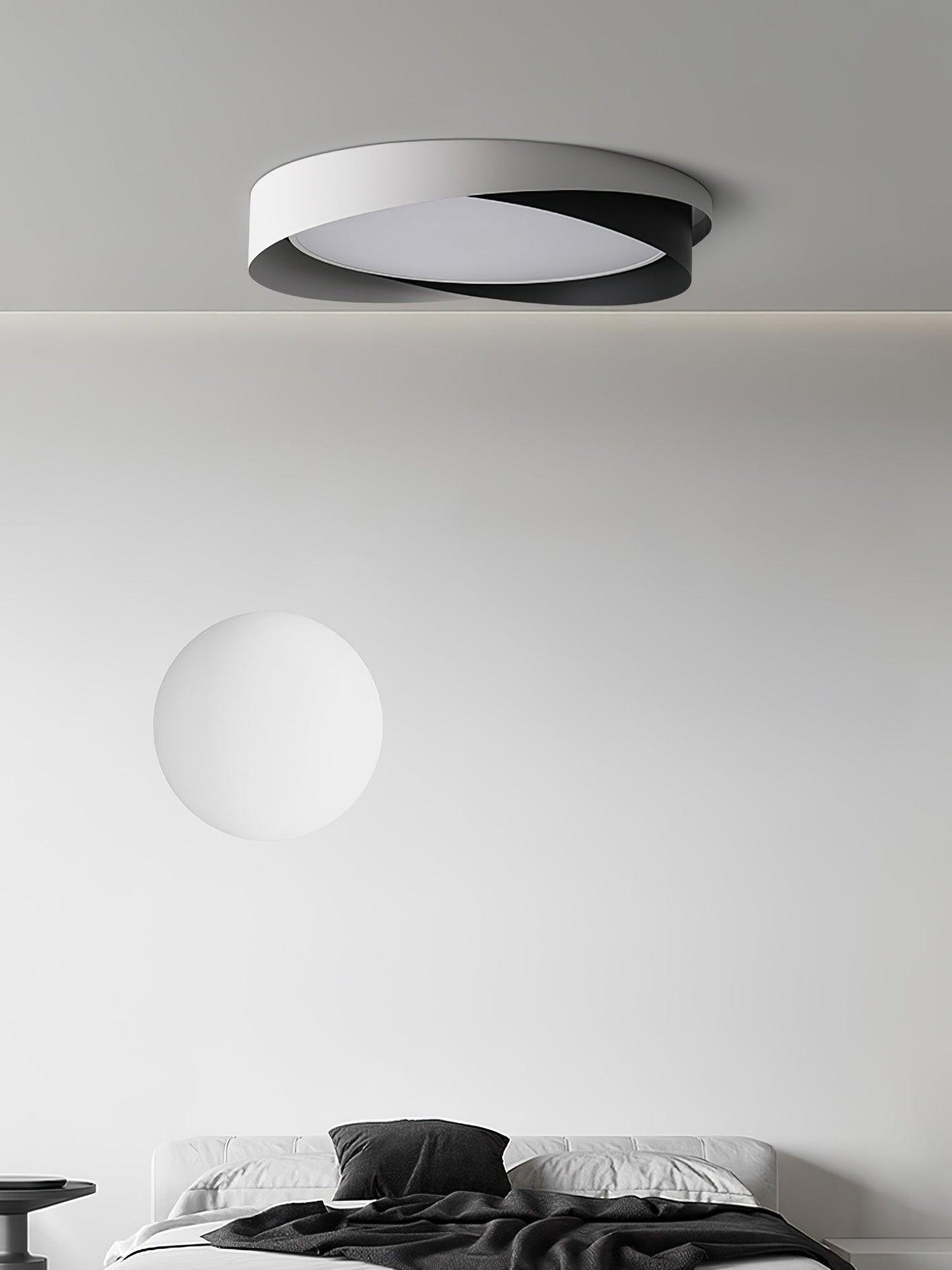 Moderne LED Deckenlampe mit Doppel-Schirm | Rund, 24W, Warmweiß