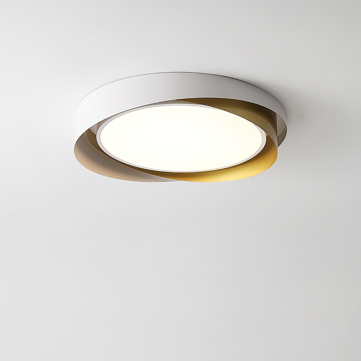 Moderne LED Deckenlampe mit Doppel-Schirm | Rund, 24W, Warmweiß