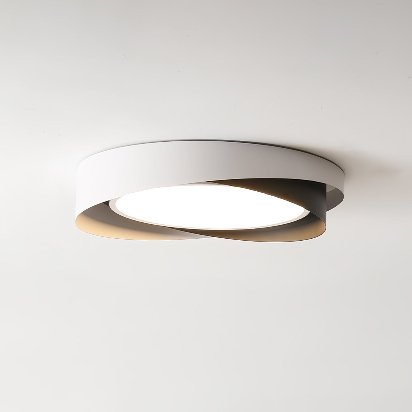 Moderne LED Deckenlampe mit Doppel-Schirm | Rund, 24W, Warmweiß