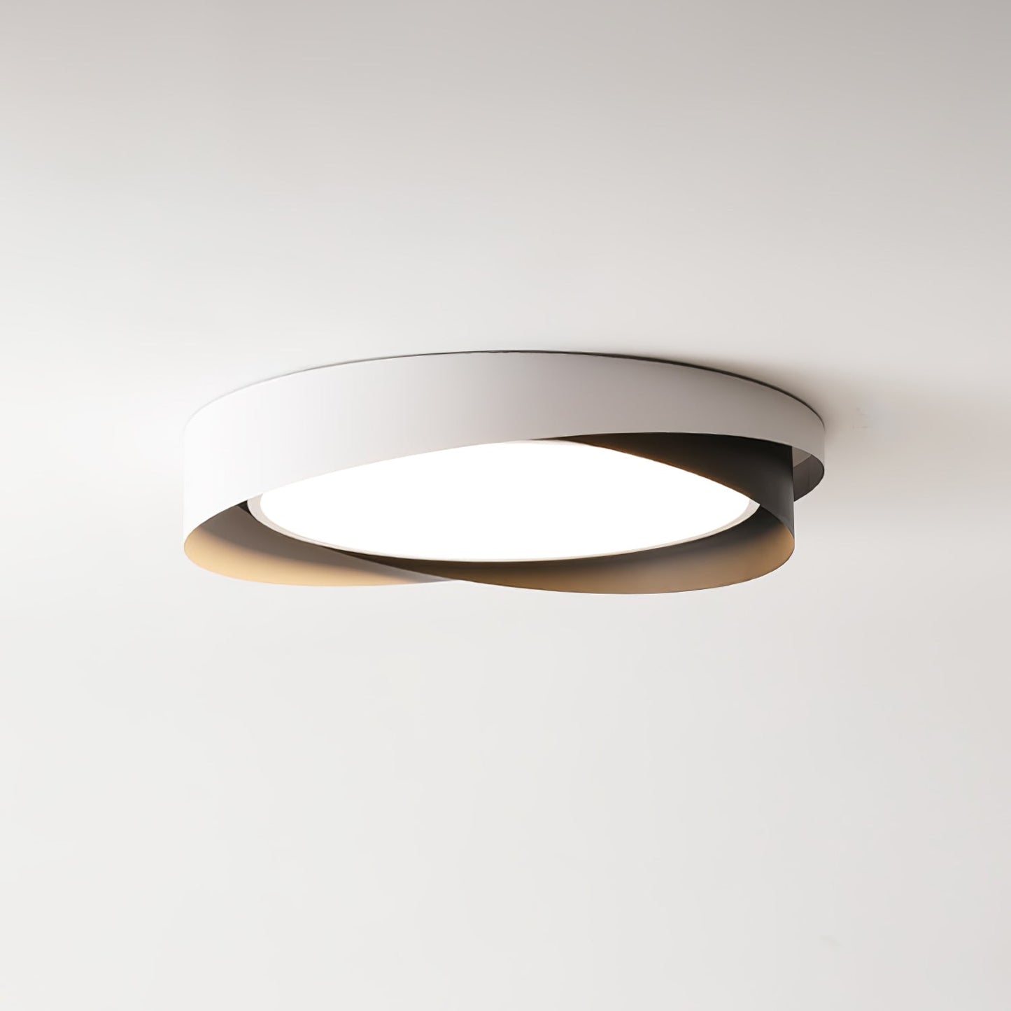 Moderne LED Deckenlampe mit Doppel-Schirm | Rund, 24W, Warmweiß