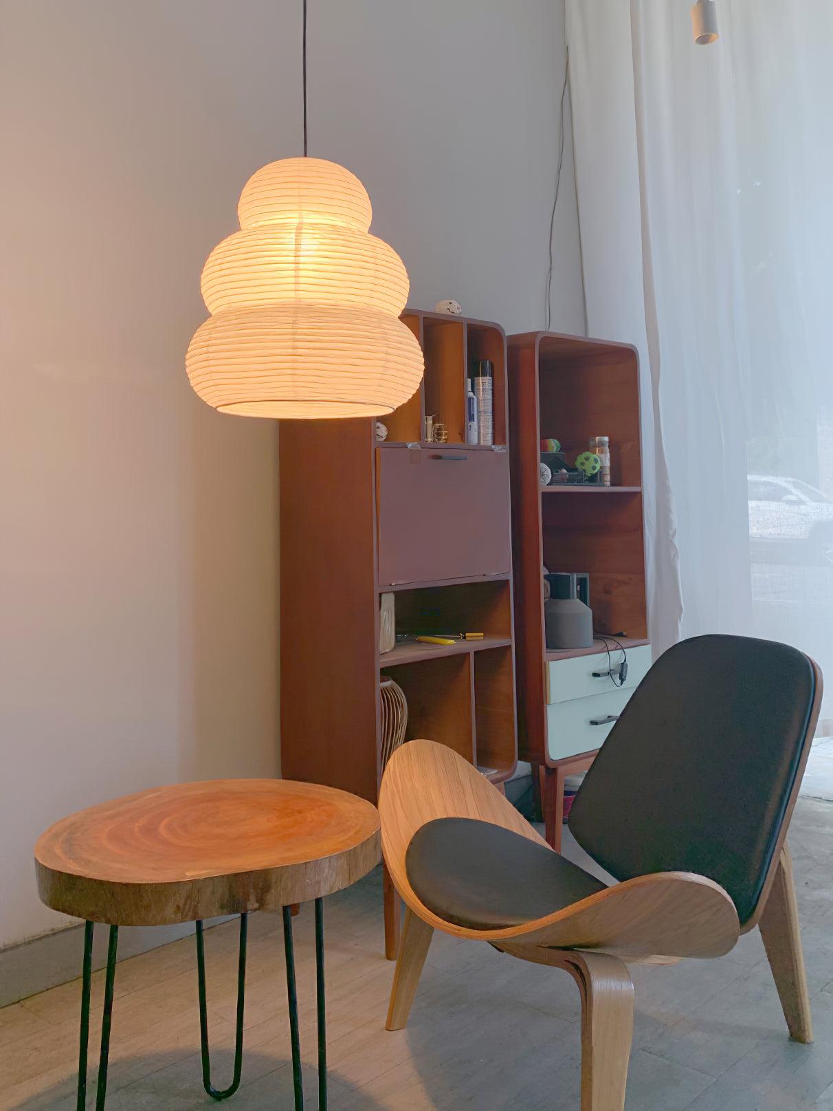 Pendellampe mit Reispapierschirm | Zeitloses Design