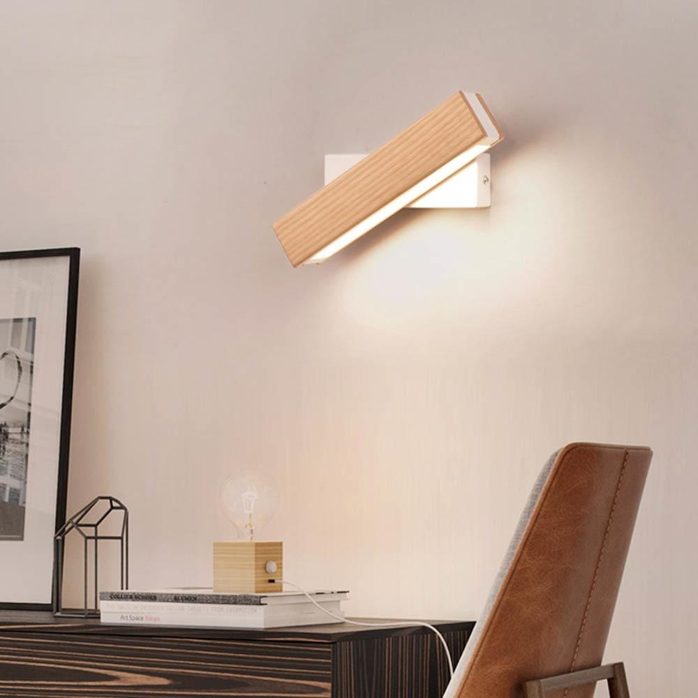 Drehbare Holz-LED-Wandleuchte