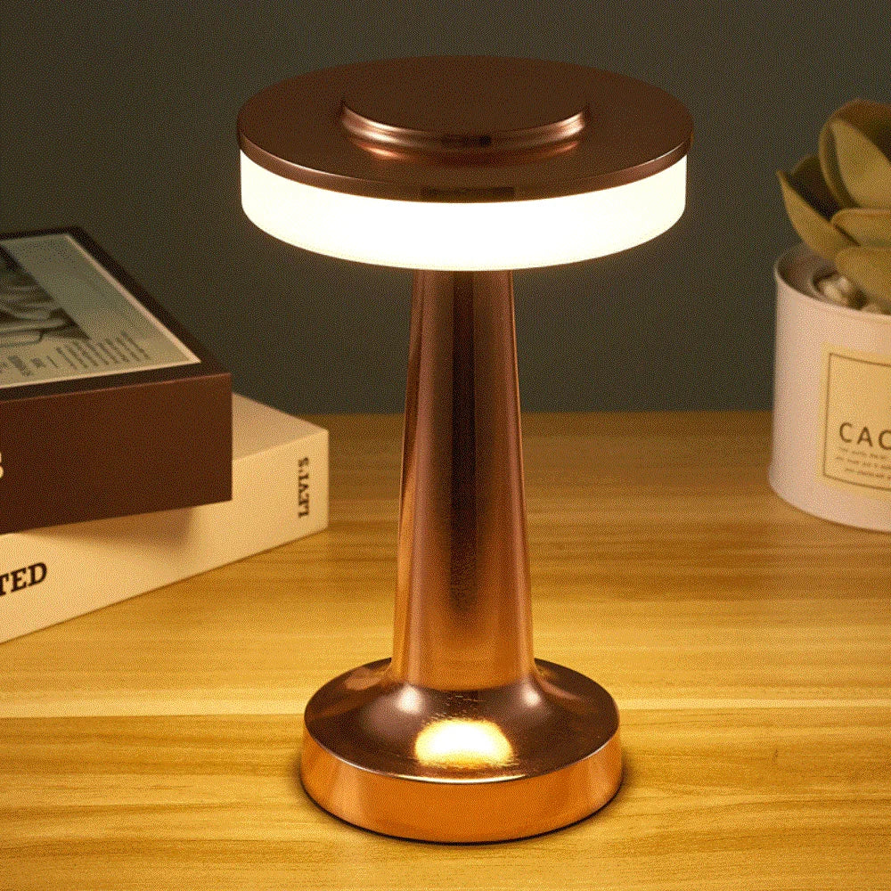 Vintage‑Touch Lampe Mit integrierter USB‑Ladung & Stufenlosem Dimmer – Retro