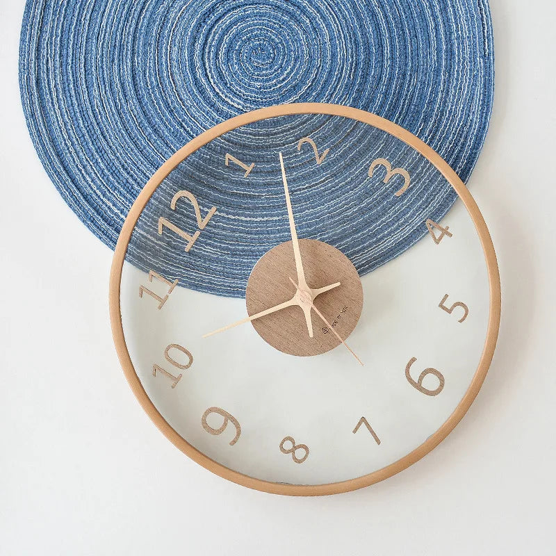 Moderne Wanduhr | Transparentes Glas