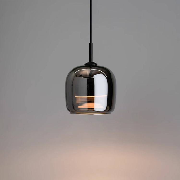 Nordische Pendelleuchte aus Schwarzem Glas