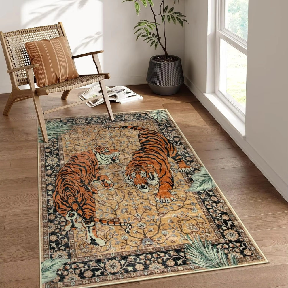 Wohnzimmerteppich mit Tigerprint – Ausdrucksstarkes Design