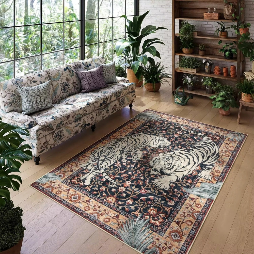 Wohnzimmerteppich mit Tigerprint – Ausdrucksstarkes Design