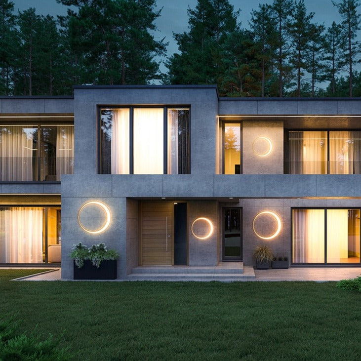 Außenwandleuchte LED 30W | Mondförmige Edelstahl-Sconce