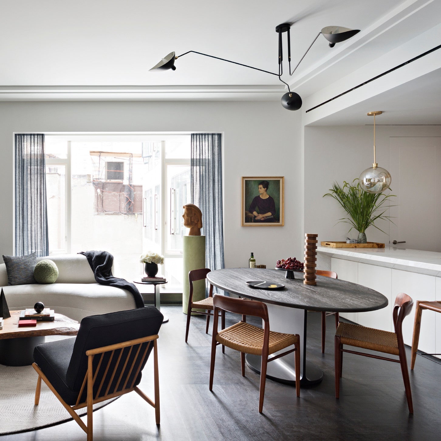 Moderne Deckenleuchte inspiriert von Serge Mouille