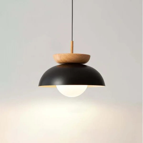 Halbholz Hängelampe im Skandinavischen Design