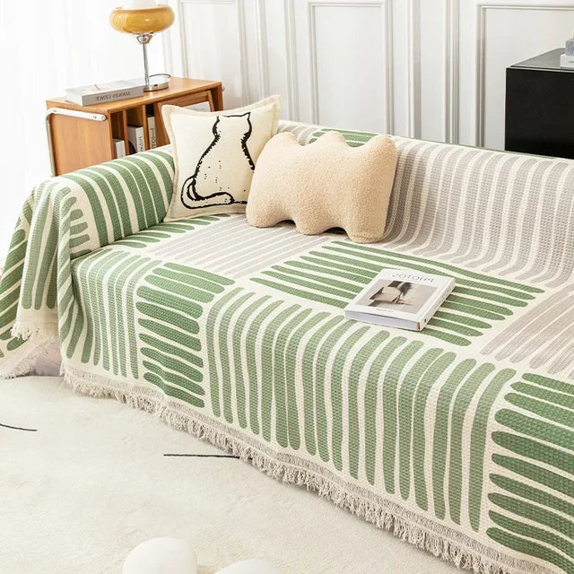 Eleganter Sofabezug mit Verspieltem Quastenrand