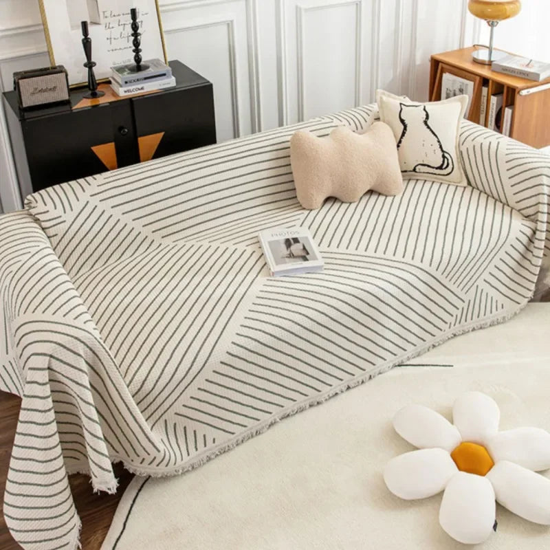 Eleganter Sofabezug mit Verspieltem Quastenrand