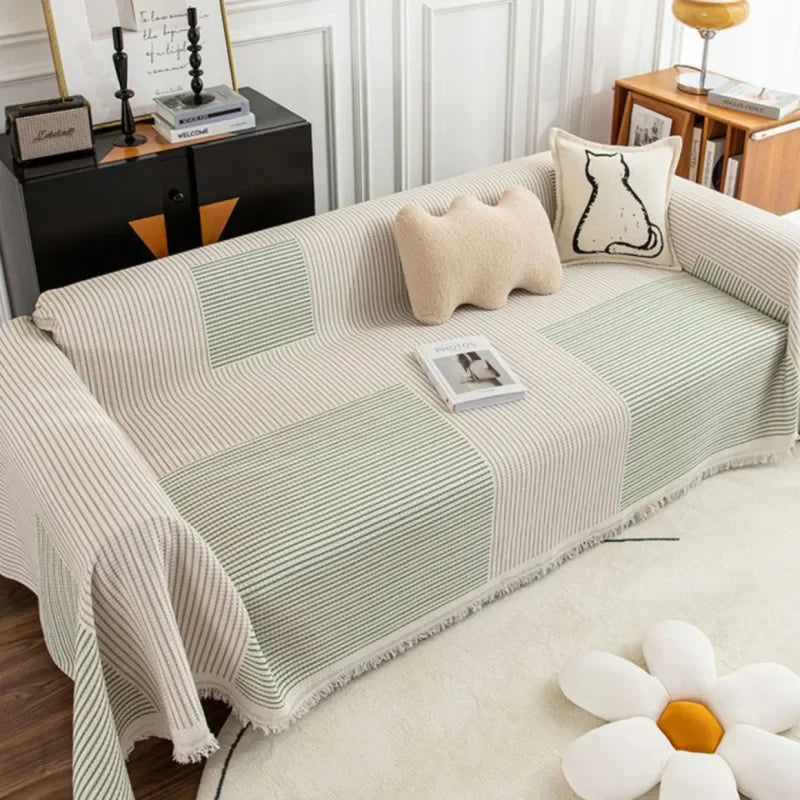 Eleganter Sofabezug mit Verspieltem Quastenrand