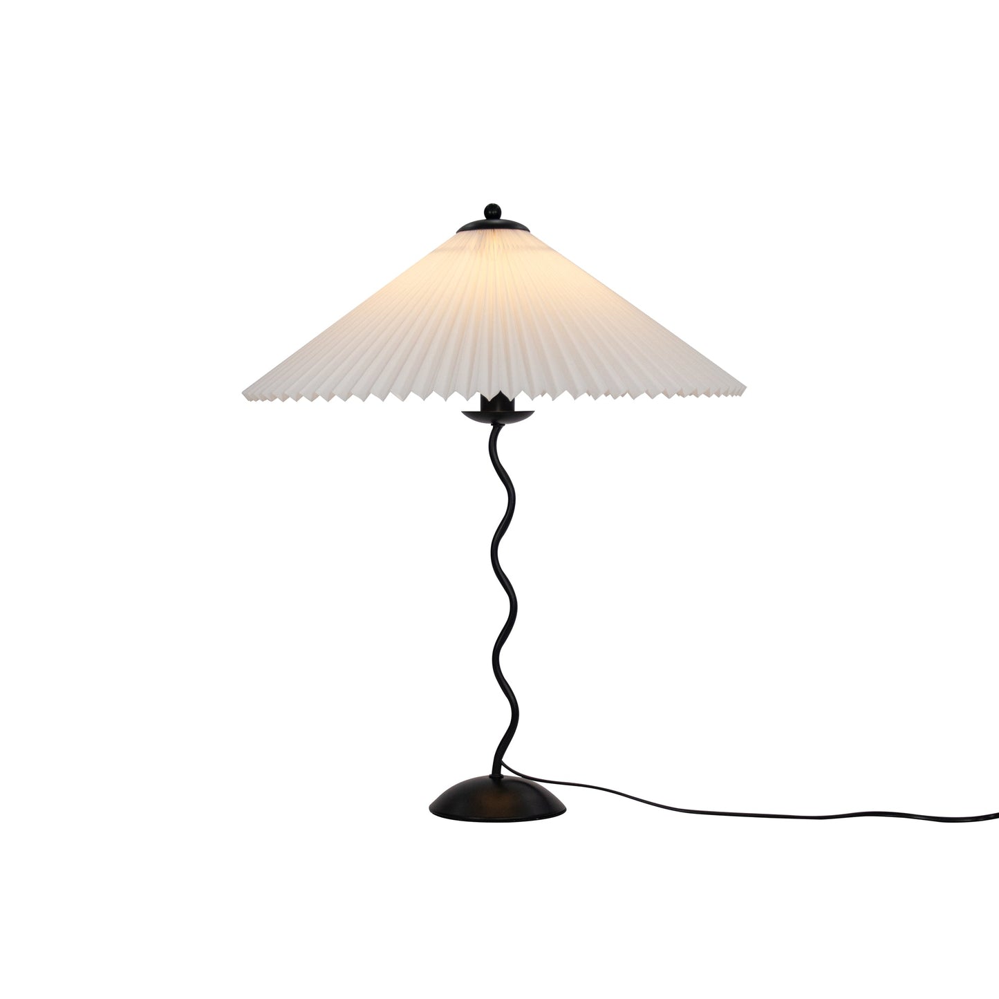 Tischlampe mit Plissiertem Stoffschirm