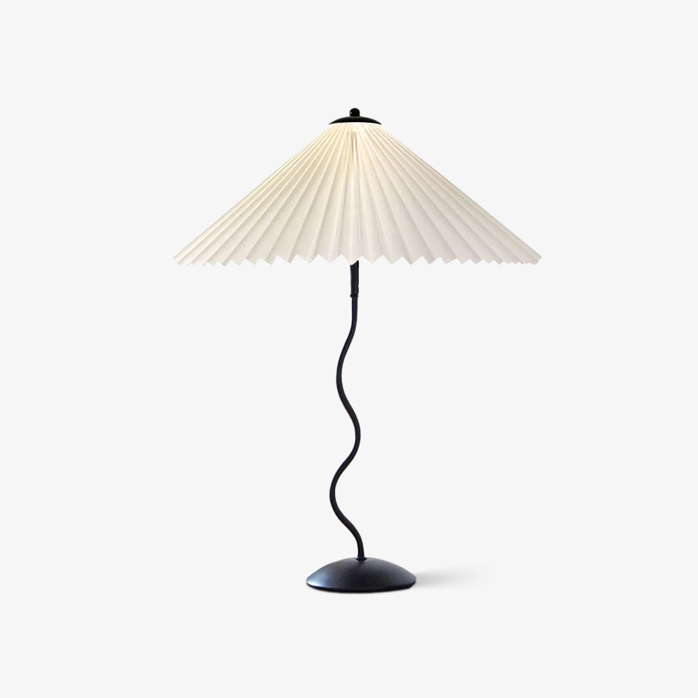 Tischlampe mit Plissiertem Stoffschirm