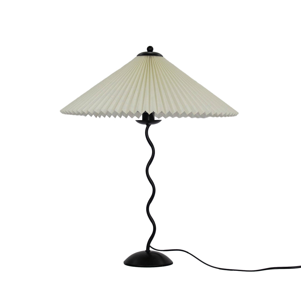 Tischlampe mit Plissiertem Stoffschirm