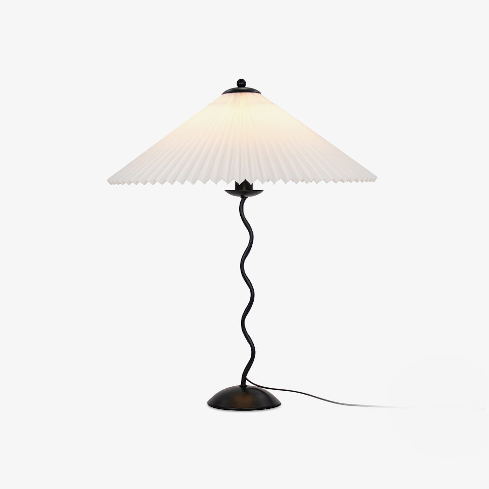 Tischlampe mit Plissiertem Stoffschirm