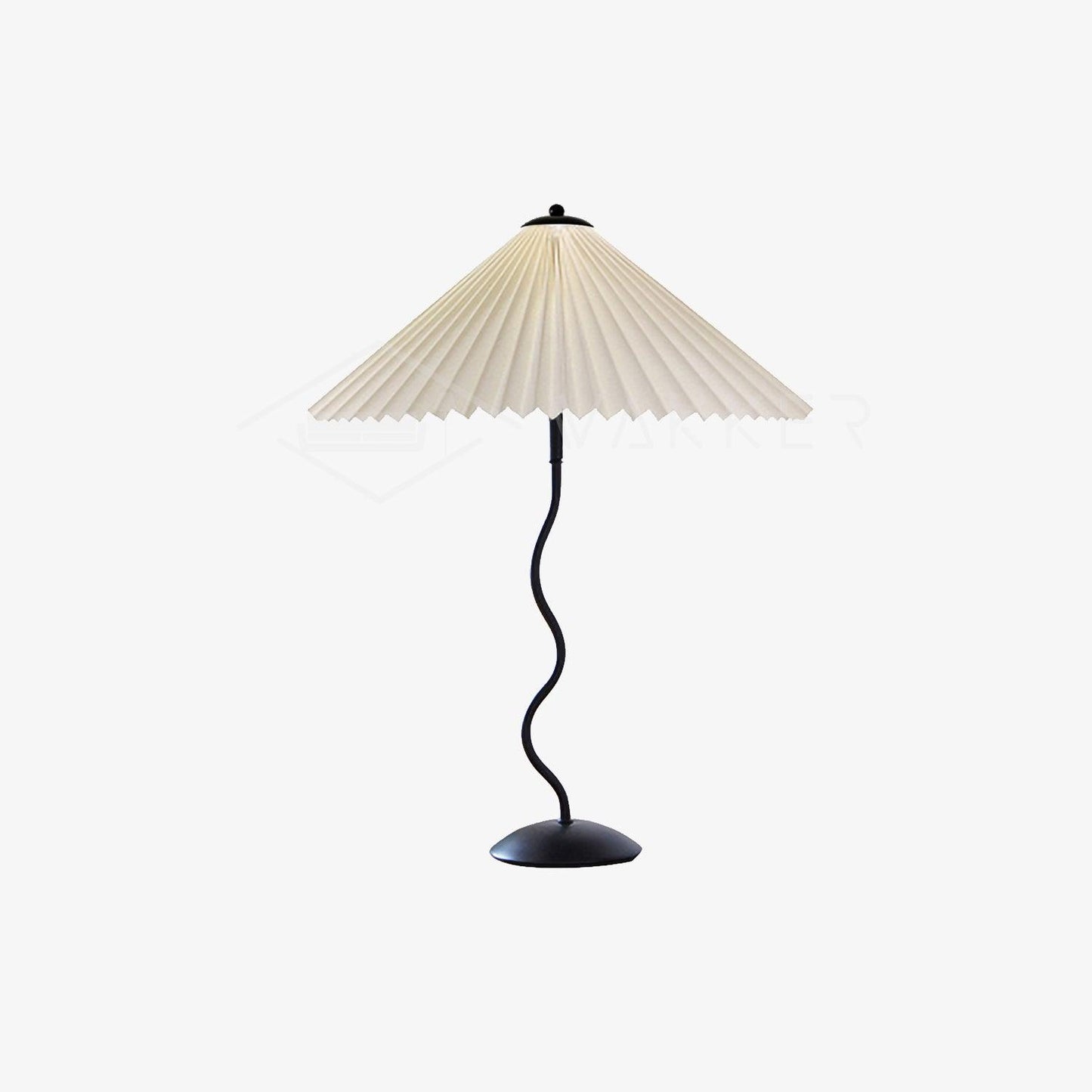 Tischlampe mit Plissiertem Stoffschirm