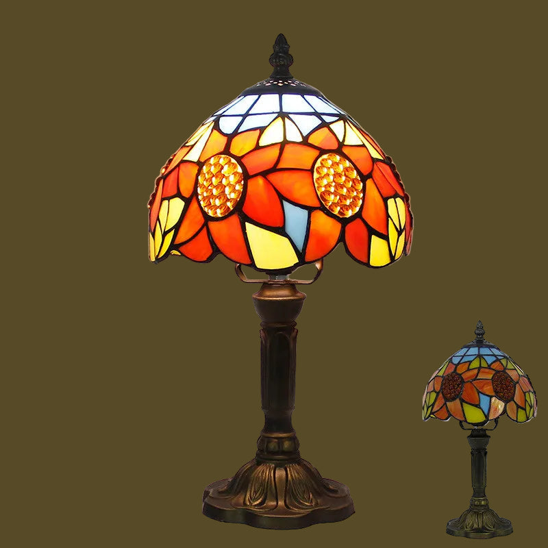 Vintage Sonnenblumen-Schreibtischlampe – Dekorative Tischleuchte