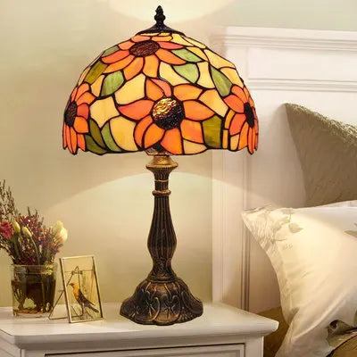 Vintage Sonnenblumen-Schreibtischlampe – Dekorative Tischleuchte