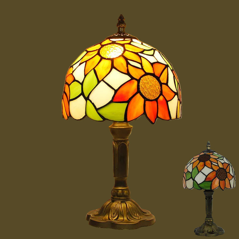 Vintage Sonnenblumen-Schreibtischlampe – Dekorative Tischleuchte