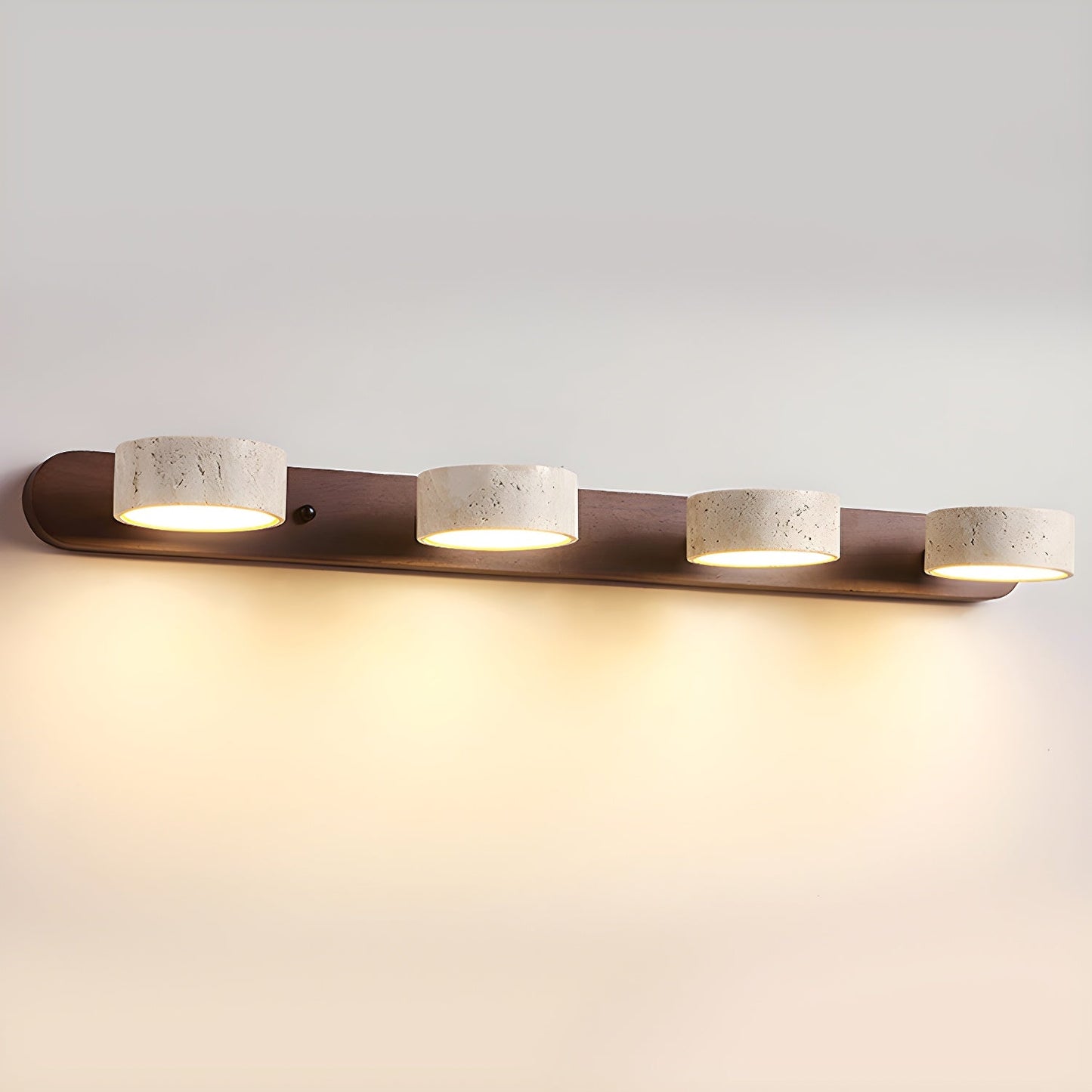 Duo Wandlampe aus Travertin mit Halterung – Stilvolle Lichtquelle