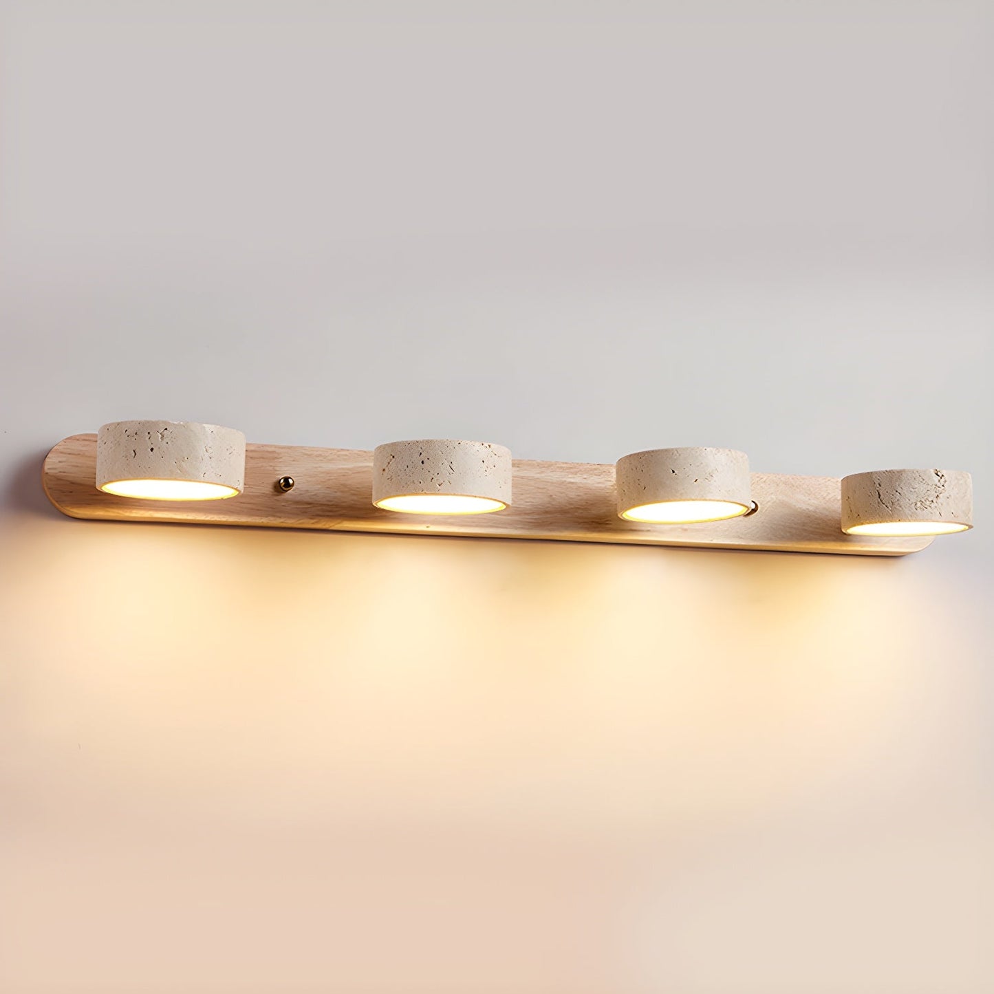 Duo Wandlampe aus Travertin mit Halterung – Stilvolle Lichtquelle