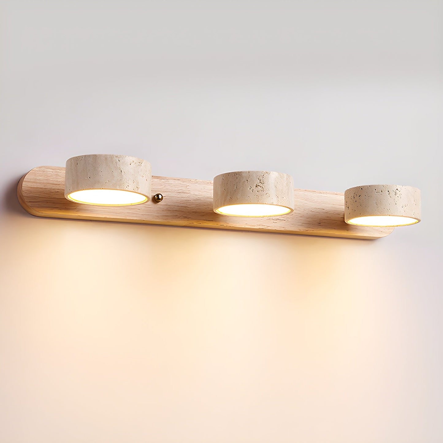 Duo Wandlampe aus Travertin mit Halterung – Stilvolle Lichtquelle