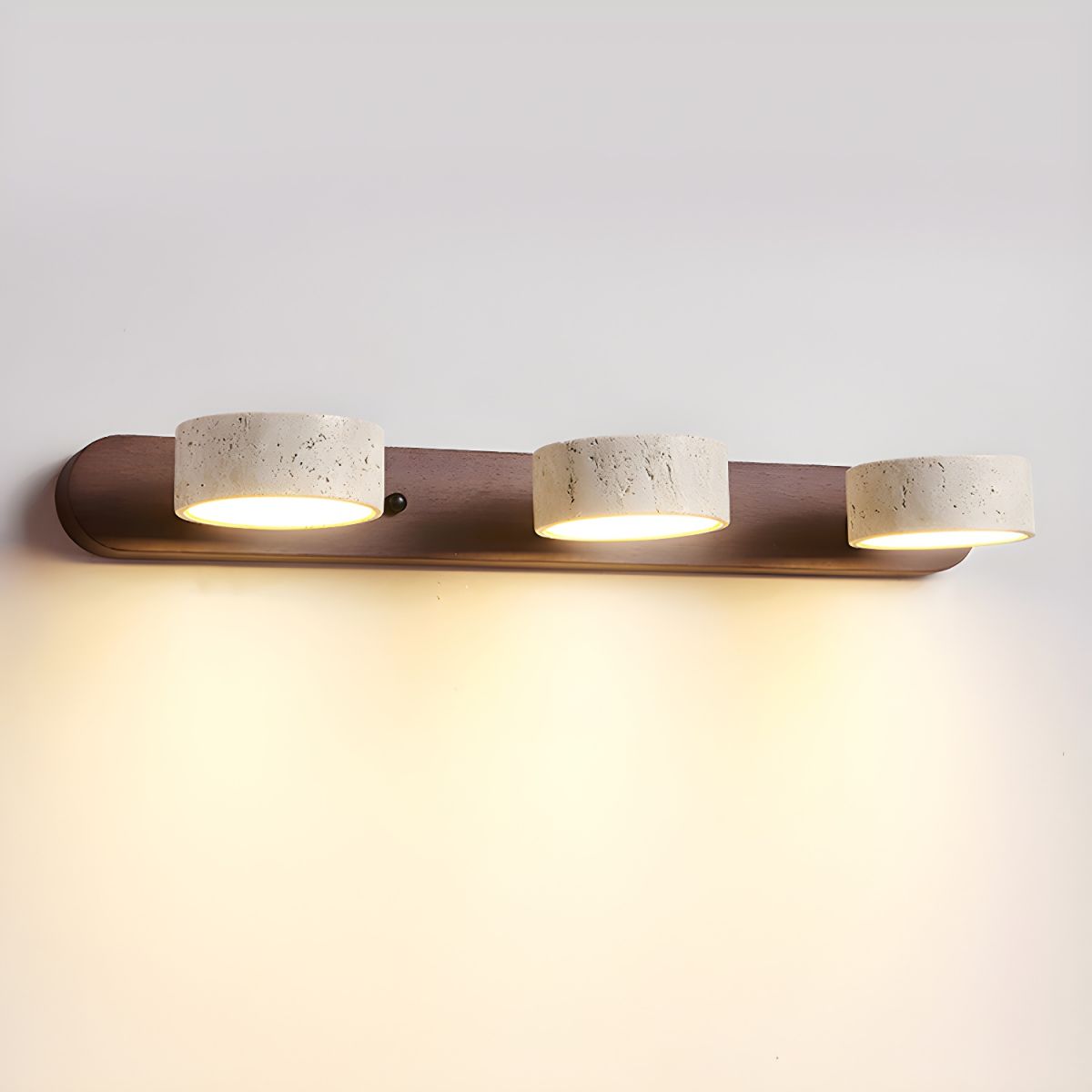 Duo Wandlampe aus Travertin mit Halterung – Stilvolle Lichtquelle