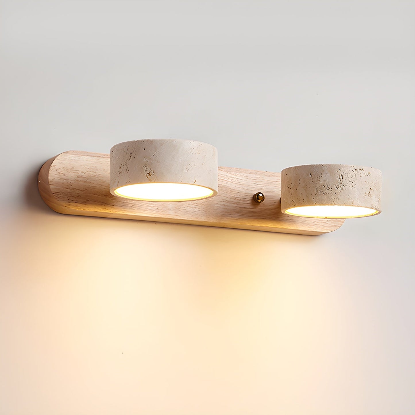 Duo Wandlampe aus Travertin mit Halterung – Stilvolle Lichtquelle