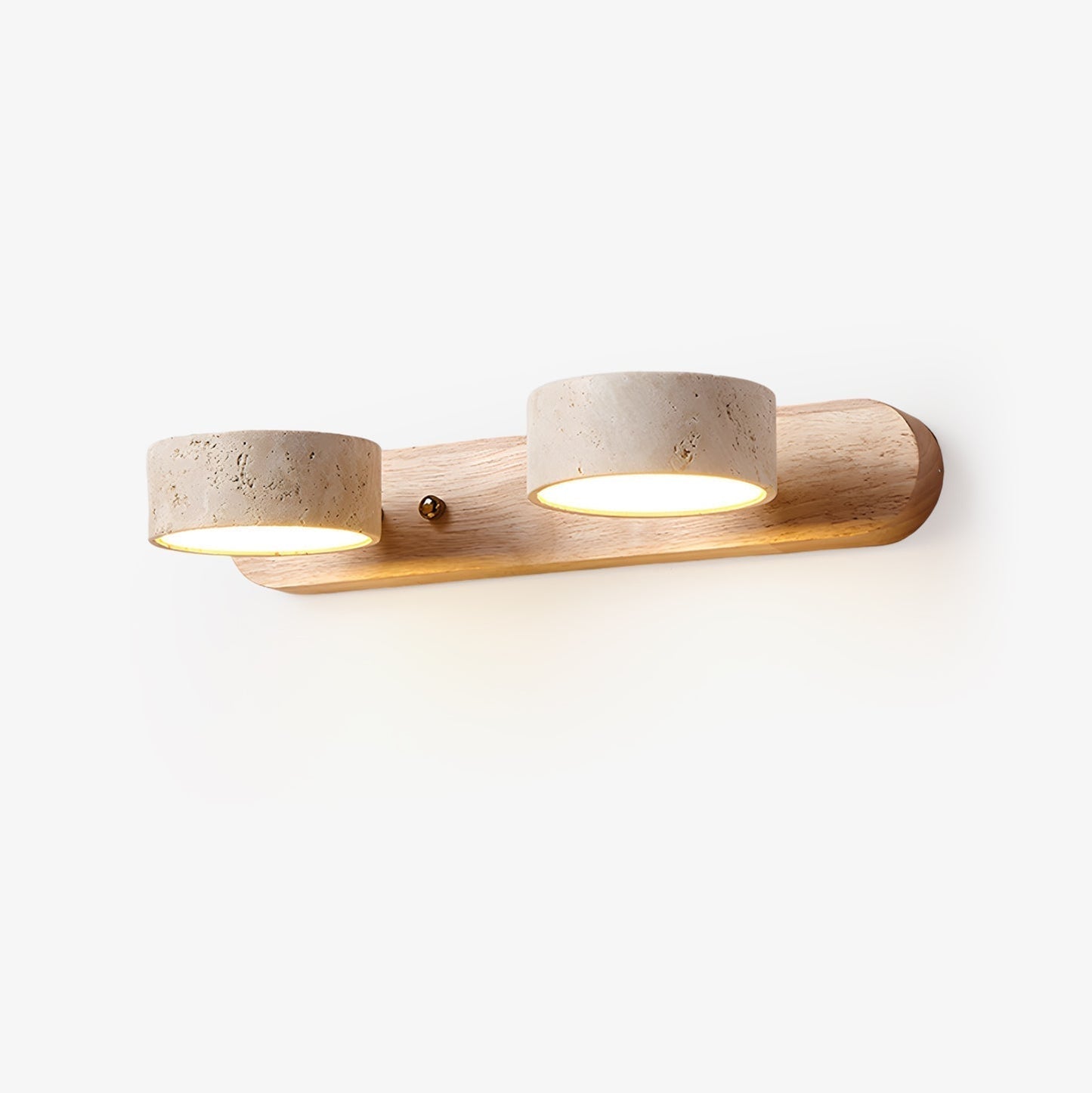 Duo Wandlampe aus Travertin mit Halterung – Stilvolle Lichtquelle