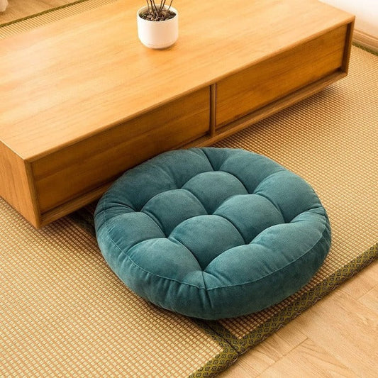Bodenkissen rund mit Gerafftem Kordel-Design