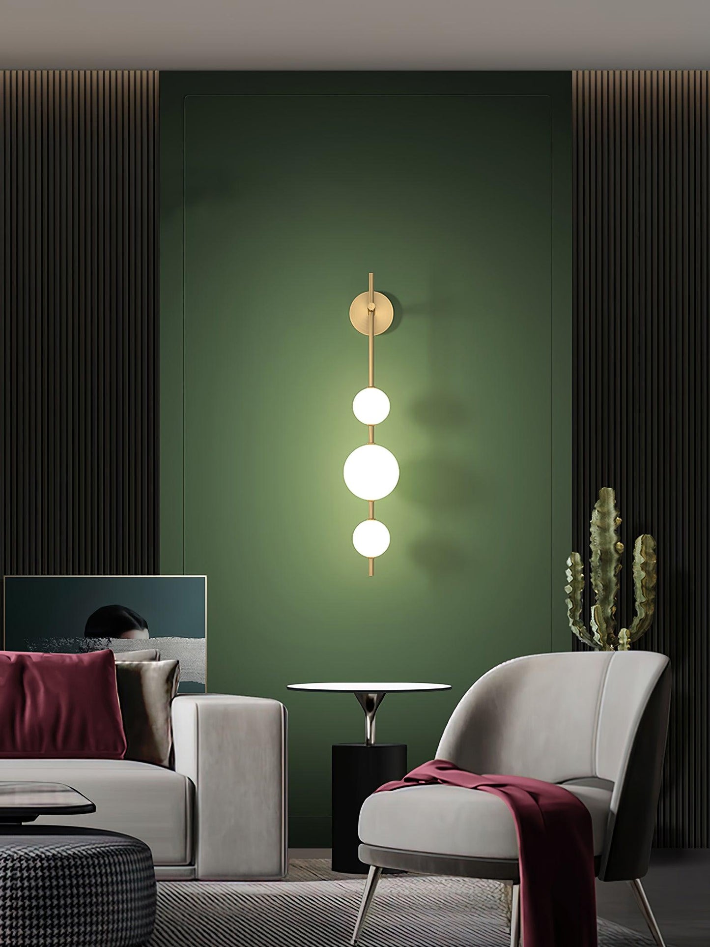 Globe-Wandlampe – Vertikale Ausrichtung