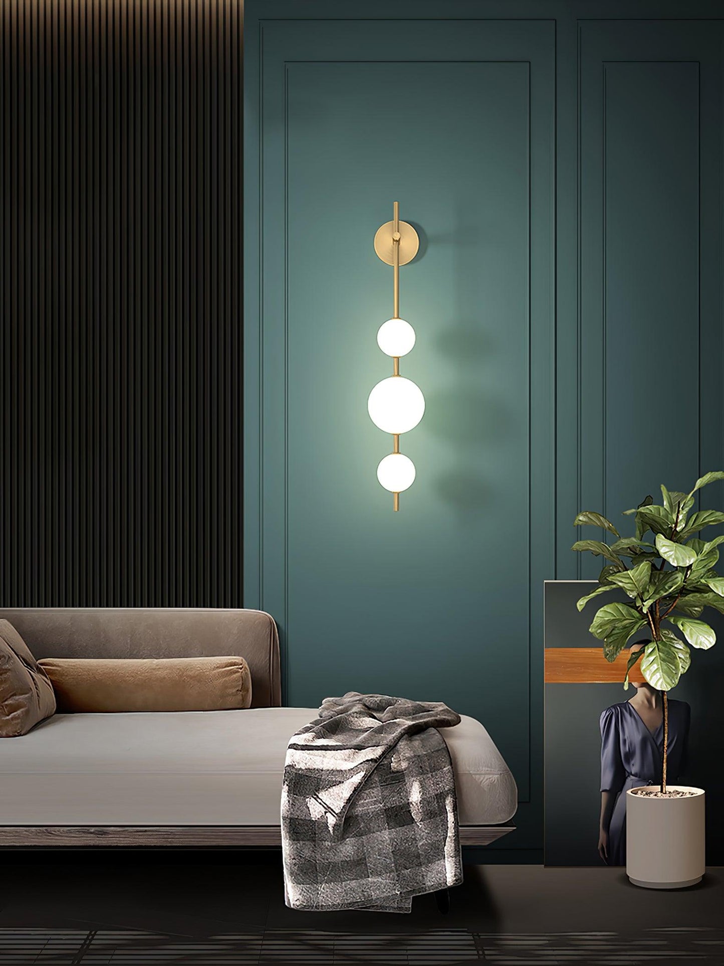Globe-Wandlampe – Vertikale Ausrichtung